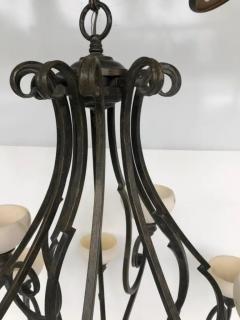 Pasquale Miranda for Feiss Iron and Alabaster Chandelier 20th Century - 3513638