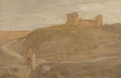 Pastel of Toledo Spain circa 1900 - 4368991