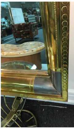 Patchwork Design Brass and Aluminum Modern Mirror - 855915