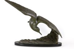 Patinated Art Nouveau Styled Bronze Sculpture Of A Tern In Flight - 1358037