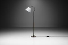 Patinated Brass Floor Lamp with Curved Neck Europe 20th century - 4148767