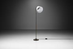 Patinated Brass Floor Lamp with Curved Neck Europe 20th century - 4148770