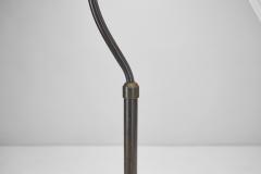 Patinated Brass Floor Lamp with Curved Neck Europe 20th century - 4148778