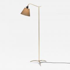 Patinated Brass Floor Lamp with Tripod Base Denmark ca 1950s - 4752441