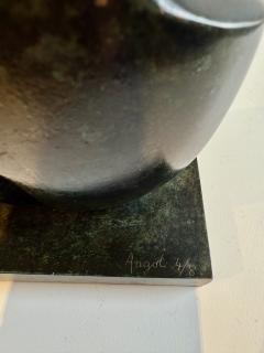Patinated Bronze Abstract Sculpture By Angot 2 8 France 20th C  - 4323611