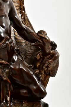 Patinated Bronze Figural Sculpture Clock Lutte Pr historique by Emile Louis - 4706146