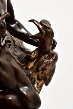 Patinated Bronze Figural Sculpture Clock Lutte Pr historique by Emile Louis - 4706153