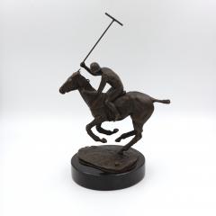 Patinated Bronze Model Of A Polo Player On Horseback American 20th Century  - 2593850