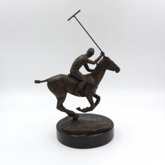Patinated Bronze Model Of A Polo Player On Horseback American 20th Century  - 2593853