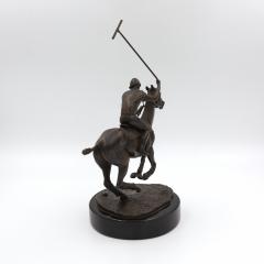 Patinated Bronze Model Of A Polo Player On Horseback American 20th Century  - 2593854