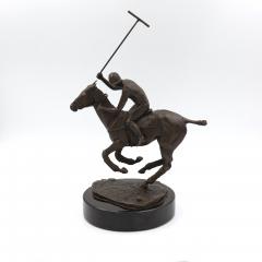 Patinated Bronze Model Of A Polo Player On Horseback American 20th Century  - 2593856