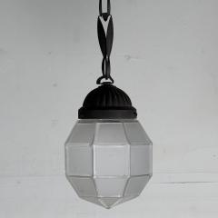 Patinated Bronze and Faceted Glass Art Deco Light in the style of Adolf Loos - 4616150