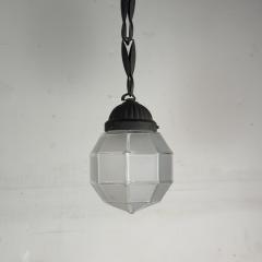Patinated Bronze and Faceted Glass Art Deco Light in the style of Adolf Loos - 4616152
