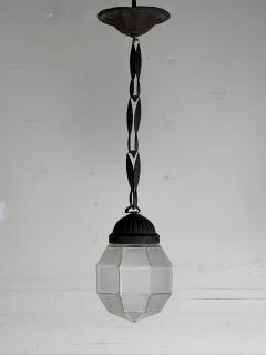 Patinated Bronze and Faceted Glass Art Deco Light in the style of Adolf Loos - 4616155