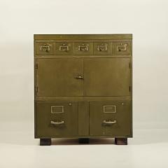 Patinated Industrial Metal Cabinet - 3711504