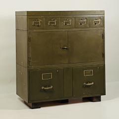 Patinated Industrial Metal Cabinet - 3711505