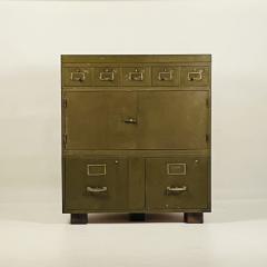 Patinated Industrial Metal Cabinet - 3711506