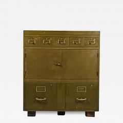 Patinated Industrial Metal Cabinet - 3713103