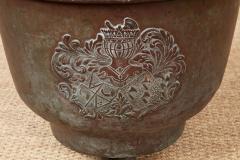 Patinated Kindling Bin with a Baronial Crest - 4330609