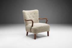 Patinated Oak Armchair by Danish Cabinetmaker Denmark ca 1950s - 1843315