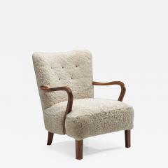 Patinated Oak Armchair by Danish Cabinetmaker Denmark ca 1950s - 1898718