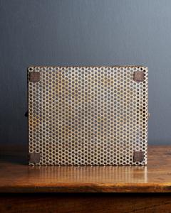 Patinated Perforated Steel Industrial Basket United States 20th C - 4695632