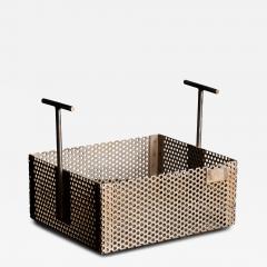 Patinated Perforated Steel Industrial Basket United States 20th C - 4697712