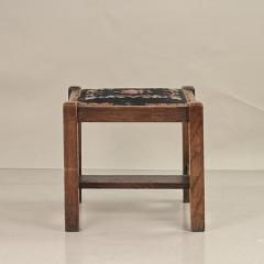 Patinated Quarter Sawn Oak Arts Crafts Stool by J M Young Sons - 4341638