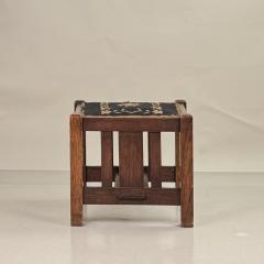 Patinated Quarter Sawn Oak Arts Crafts Stool by J M Young Sons - 4341640