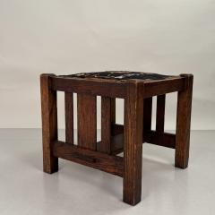 Patinated Quarter Sawn Oak Arts Crafts Stool by J M Young Sons - 4341643