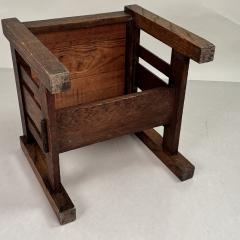 Patinated Quarter Sawn Oak Arts Crafts Stool by J M Young Sons - 4341645