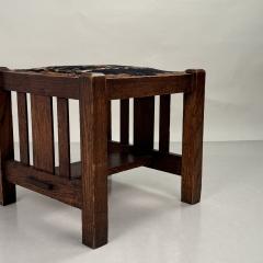 Patinated Quarter Sawn Oak Arts Crafts Stool by J M Young Sons - 4341647