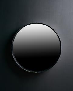 Patinated Steel Mirror Italy c 1970 - 4828176