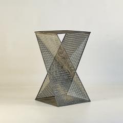 Patinated Steel Side Table or Pedestal in the Style of Mathieu Mat got - 3668525