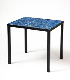 Patrice Dangel Wrought Iron Table with Hand Glazed Tiles by Marius Fernandez Patrice Dangel - 3242694