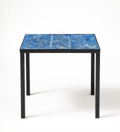 Patrice Dangel Wrought Iron Table with Hand Glazed Tiles by Marius Fernandez Patrice Dangel - 3242695