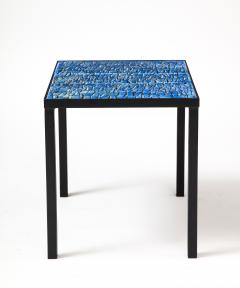 Patrice Dangel Wrought Iron Table with Hand Glazed Tiles by Marius Fernandez Patrice Dangel - 3242700