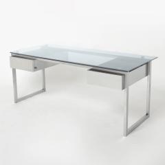 Patrice Maffei Brushed steel two drawer desk - 3130444