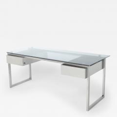 Patrice Maffei Brushed steel two drawer desk - 3132608