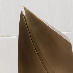Patrick Coard Modern Abstract L Sculpture in Bronze Patina Brass by Patrick Coard Paris - 3847004