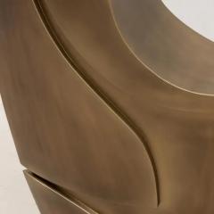 Patrick Coard Modern Abstract L Sculpture in Bronze Patina Brass by Patrick Coard Paris - 3847028