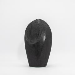 Patrick Coard Modern Abstract Sculpture in Black Shagreen by Patrick Coard Paris - 4208051