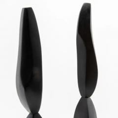 Patrick Coard Pair of Modern Abstract Sculptures in Black Oak by Patrick Coard Paris - 3845225
