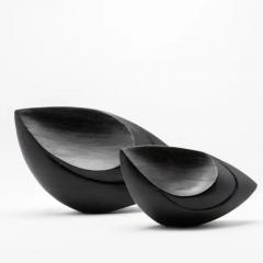 Patrick Coard Pair of Modern Abstract Sculptures in Black Oak by Patrick Coard Paris - 3848397