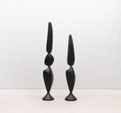 Patrick Coard Pair of Modern Abstract XL Sculptures in Black Oak by Patrick Coard Paris - 3850270