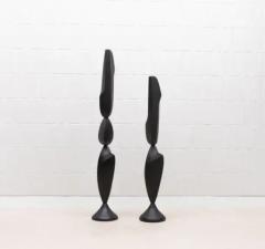 Patrick Coard Pair of Modern Abstract XL Sculptures in Black Oak by Patrick Coard Paris - 3850271