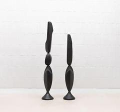 Patrick Coard Pair of Modern Abstract XL Sculptures in Black Oak by Patrick Coard Paris - 3850272
