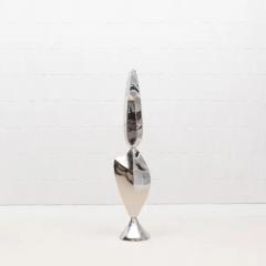 Patrick Coard Pair of Modern Abstract XL Sculptures in Polished Steel by Patrick Coard Paris - 3850291
