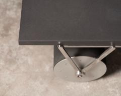 Patrick Naggar Post Modern Cylinder Coffee Table with Marble Top France 1985 - 4015727