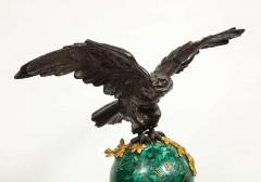 Patriotic French Patinated Bronze Eagle and Malachite Clock on Granite Base 1889 - 2138247